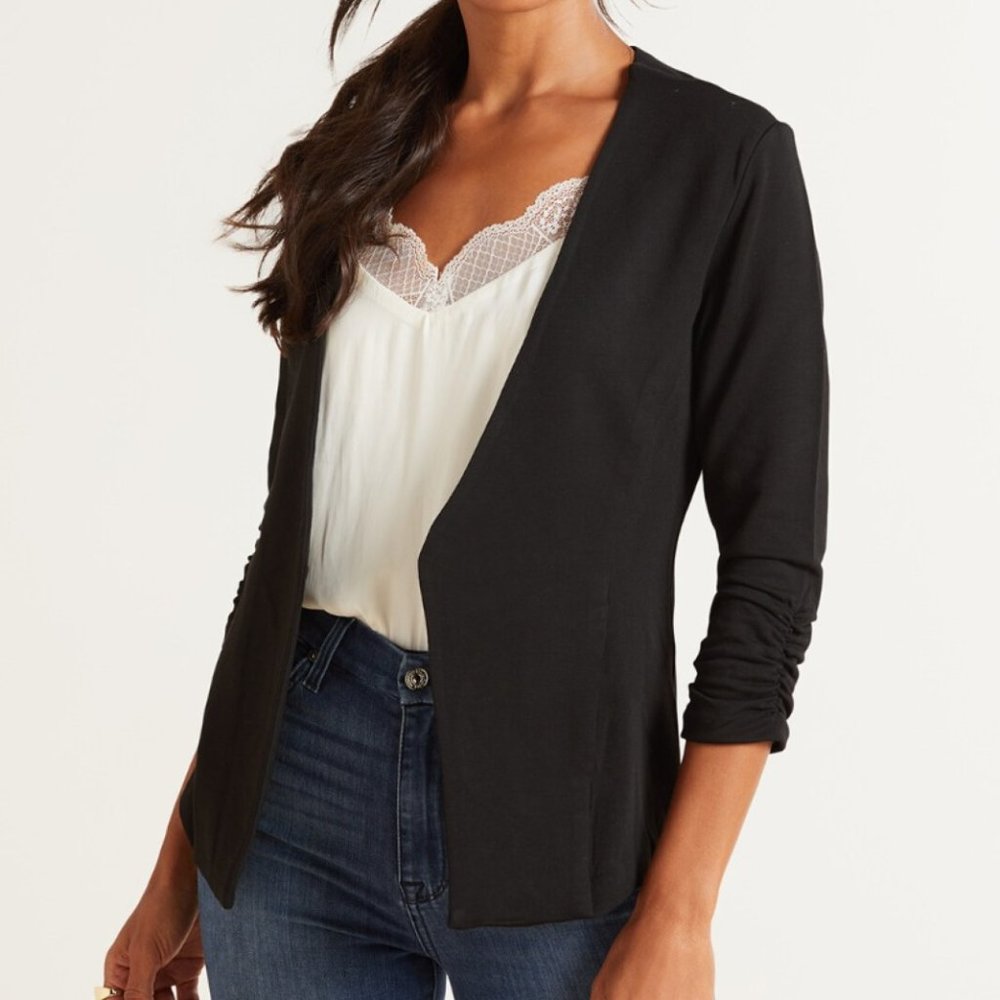 Lemon Tart Irene open blazer jacket, Black, S